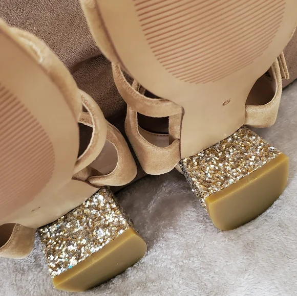 BNWOB Marais x For Love and Lemons Glitter Holiday Sandals - Picture 9 of 15